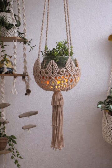 7 Macrame Leaf Plant Hanger Free Patterns