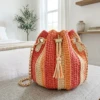 Sunset Coral Drawstring Bucket Bag Free Crochet Pattern