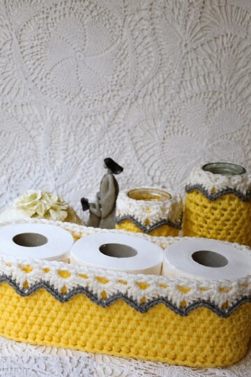 10 Toilet Paper Roll Basket Free Crochet Patterns