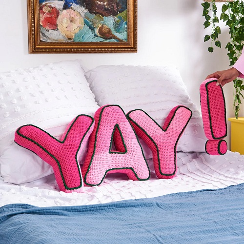 Free Crochet YAY! Pillow Pattern
