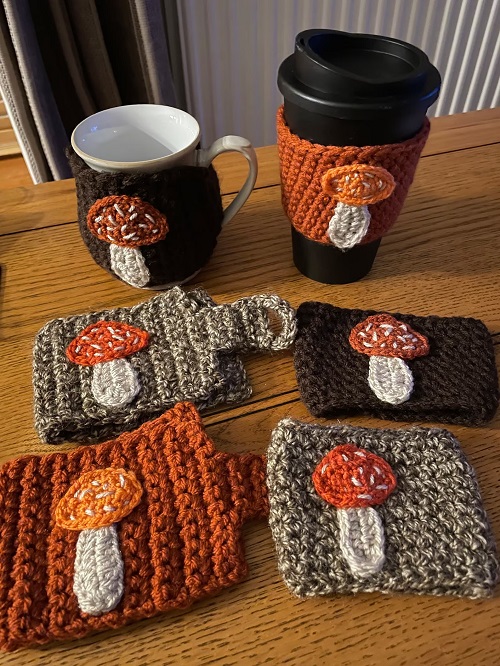 Crocheted coffee Cosy mug hug