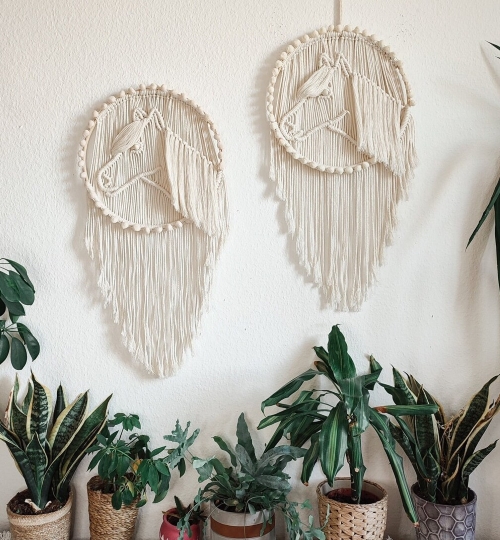Macramé Horses Wall Hanging
