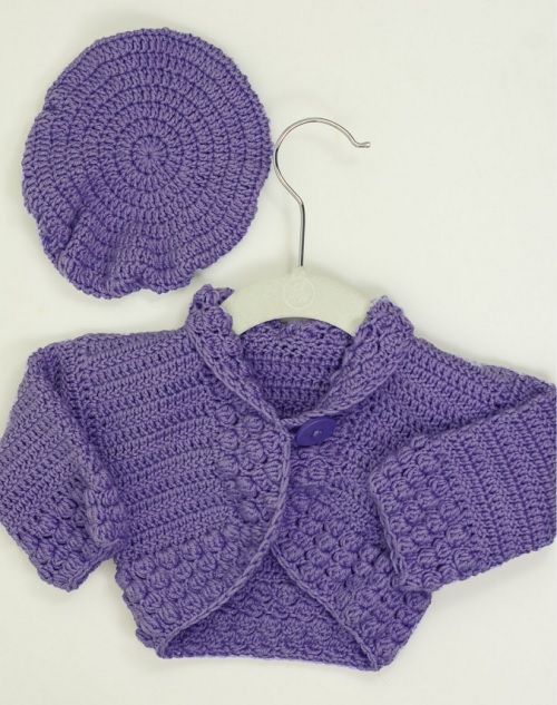 Heather Baby Bolero and Beret
