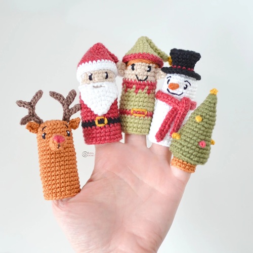 Elf and Reindeer Finger Puppets