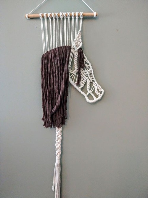 Macrame Horse Wall Hanging