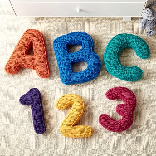 Free ABC's & 123's Crochet Pillows Pattern