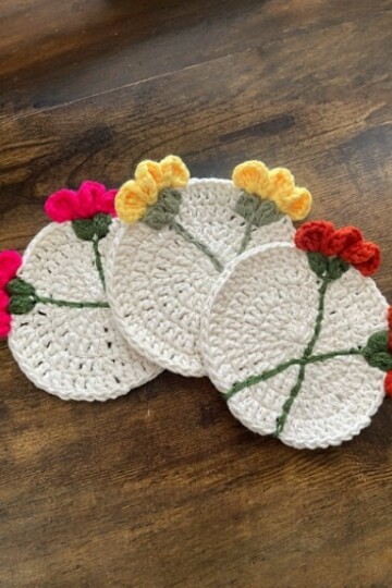 12 Crochet Flower Coaster Free Patterns