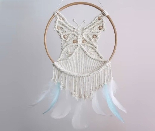 DIY Macrame Butterfly Dreamcatcher Wall hanging