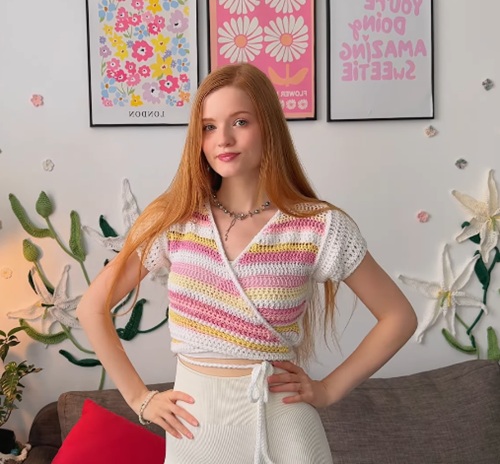 Scrapy Crochet Wrap Top