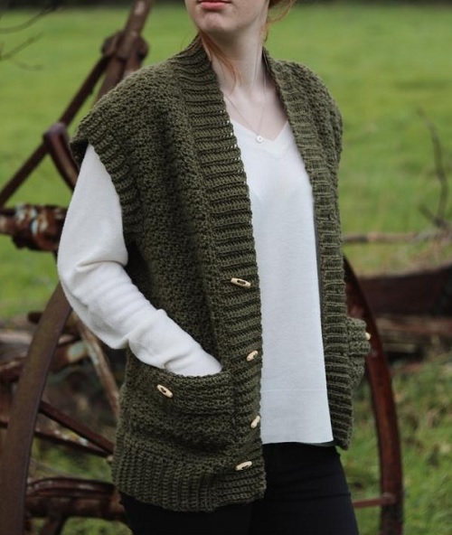 oversized vest crochet free patterns 7