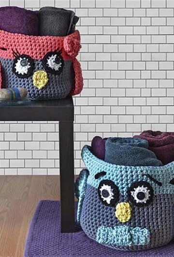 24 Crochet Animal Baskets Free Patterns