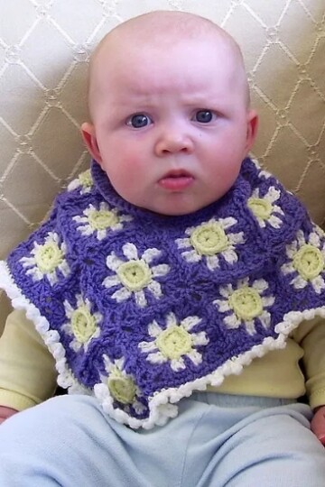 5 Crochet Daisy Baby Poncho Free Patterns