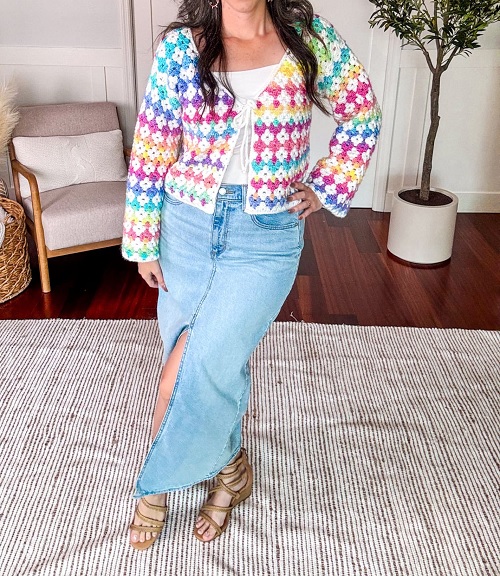 Rainbow Hues Granny Stitch Cardigan