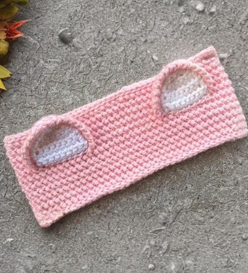 Crochet Kitty Ears Headband Tutorial