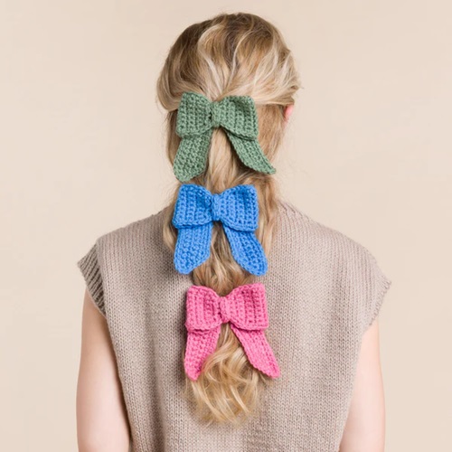 Crochet Bow Hair Clip