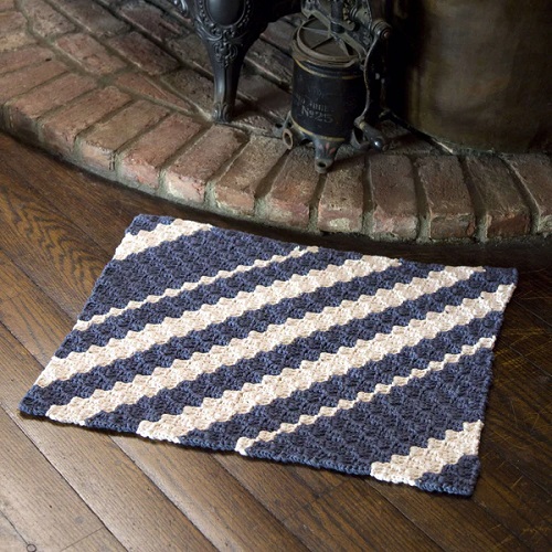 Crochet Diagonal Bath Rug